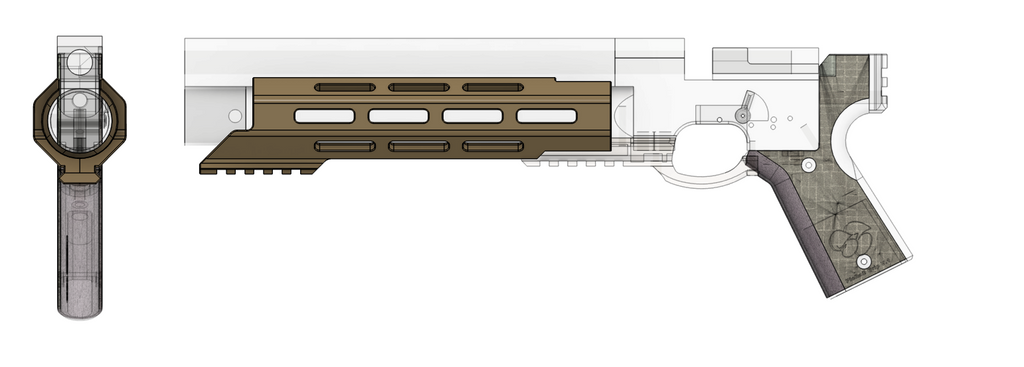 Pinty Buster AR Style Guard A with Picatinny Lock and Probe holder - Version 1.5