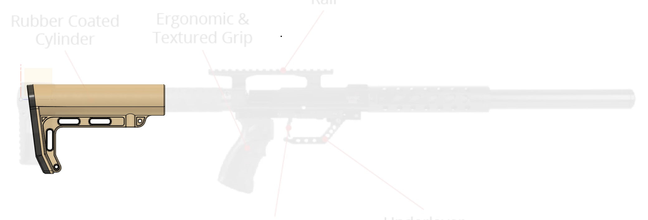 Evanix Rex Custom Buttstock with TPU (Soft) Pad