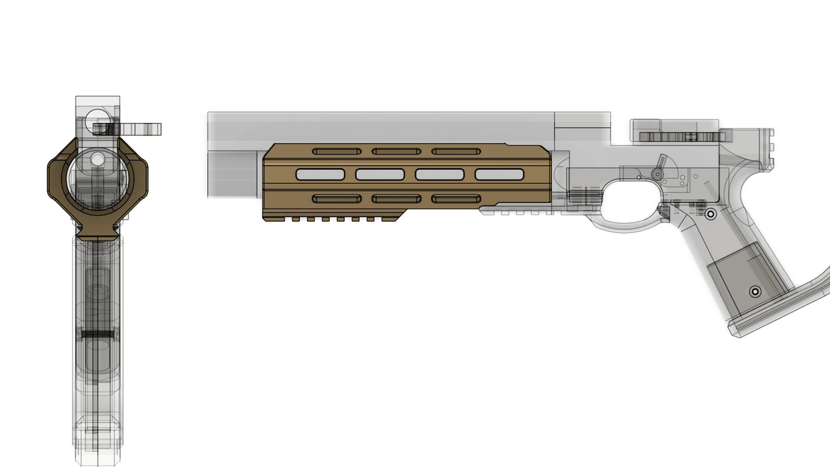 Pinty Buster AR Style Guard B with Picatinny Lock and Probe holder - Version 1.5
